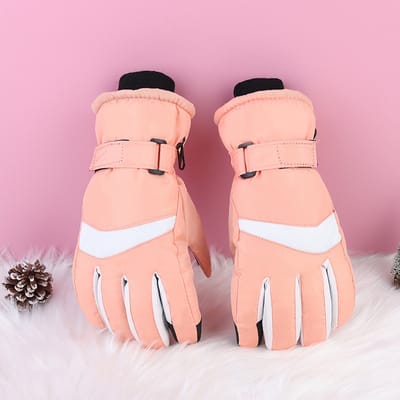 Handschoenen Winter - Handschoenen Dames - Skihandschoenen -Waterdicht - Touchscreen - Winterhandschoenen Dikke - Winddicht en Antislip - Koubestendig Slijtvast - Geschikt voor Fietsen en Skiën - Oranje