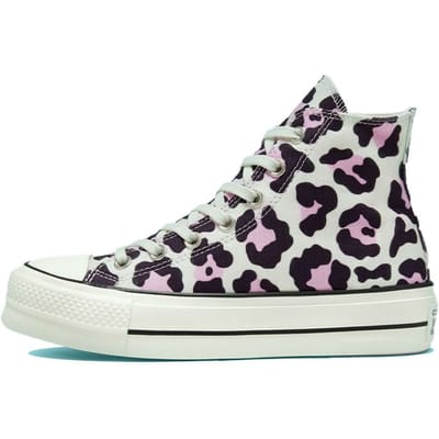 Converse Chuck Taylor All Star Lift High Luipaard Dames Sneakers Wit Vintage-Wit Meerkleurig 568002C 36 white