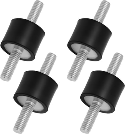 Set van 4 M6 x 18 Rubber Buffers en Vibration Dampers met Schroeven voor Waterpompen, Luchtcompressoren en Motoren, Geluidsdempende Rubber Lagers en Trillingsdempers