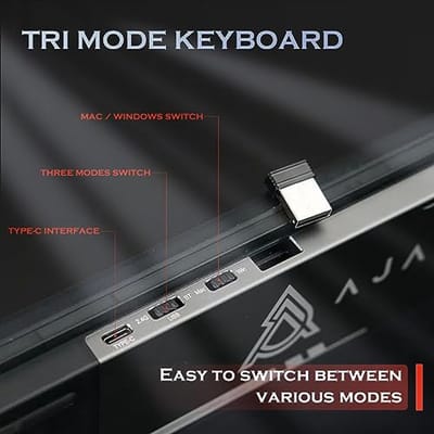 Mechanisch Toetsenbord met Slim Scherm - Ultra Dun Draadloos 75% Toetsenbord, Ondersteunt Bluetooth 5.1 en 2.4G