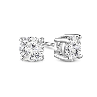 Diamond Earrings 6mm White Gold