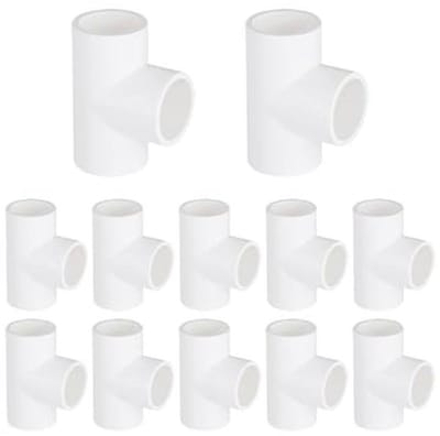 3/4 inch T-stuk PVC fittingen - 3-weg hoekconnector voor meubels en doe-het-zelf projecten (12 stuks)