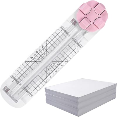 Papiersnijder 4-in-1 - Papier Snijmachine Trimmer - Knutselen en Kantoor - Dubbele Snijrichting - 35.5 cm Lengte - roze