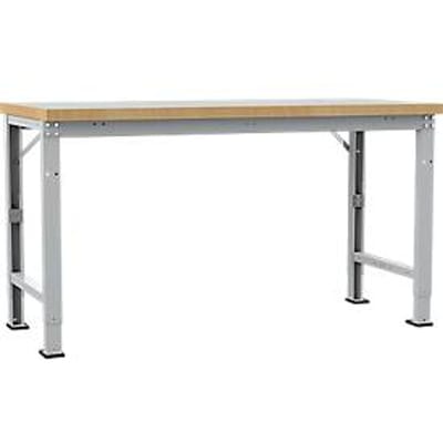 Manuflex werkbank Profi speciaal, tafelblad kunststof, 1750 x 700 mm, aluminium zilver