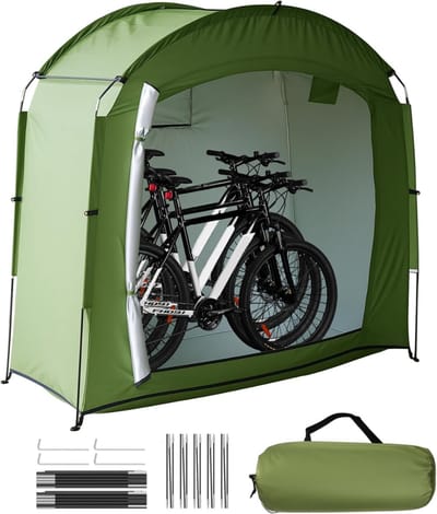 VH Supplies® Fietsenstalling voor in de Tuin - Fietsenhok - Fietsberging Buiten - 200 x 80 x 165 cm - Groen