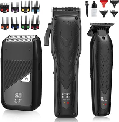 Haartrimmer Set - Scheren Baard - Thuis Kapsel Maken - Krachtige Motor - 180 Min Gebruik - Zwart