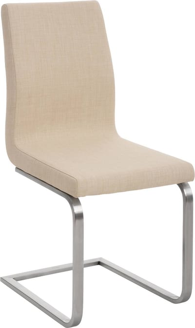 CLP Belfort Eetkamerstoel - Klassiek - RVS - Stof - creme