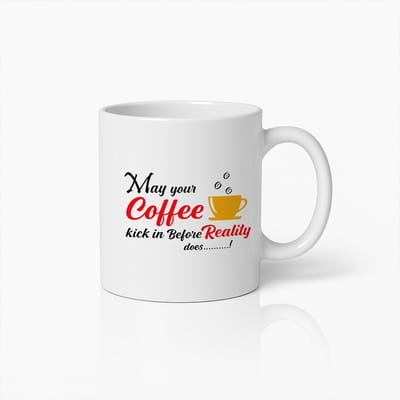 Moge Je Koffie Inwerken Voordat De Realiteit Dat Doet Mok - 330ml Grappige Koffiemok voor Ochtendmotivatie
