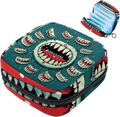 Menstruatiezakjes - Maandverband tasje - Hygiënisch opbergen - Met extra vak - 12x17x17 cm - Grijs