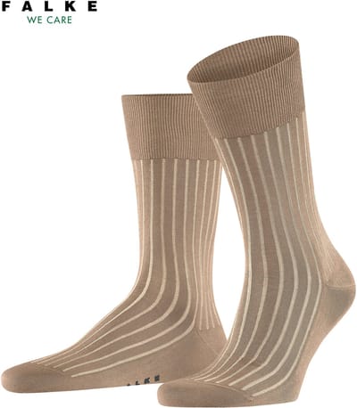 FALKE Shadow gedessineerd katoen sokken heren bruin - maat 39-40