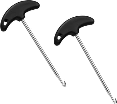Schaats Spanner - Veter Gereedschap - Veters Spannen - Roestvrij Staal - 2 Stuks - Zwart Zilver