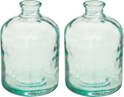 Atmosphera bloemenvaas - 2x - Colmar - Apotheker Fles model - glas - H20 x D12 cm