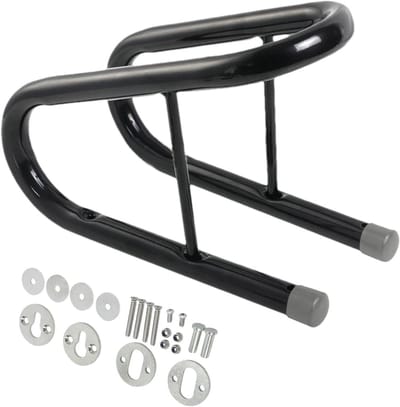 Motorfiets Wielsteun - Wielklem - Veilige Plaatsing - Roestvrij Staal - 34 x 29 x 23 cm - Zilverkleurig