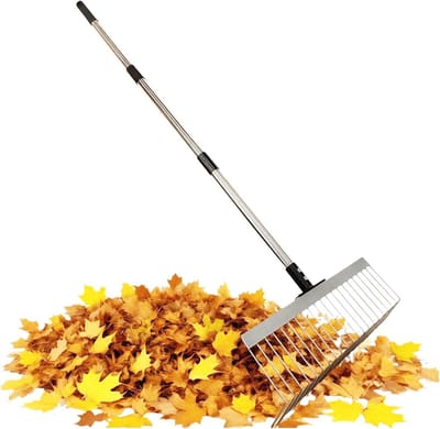 Gras Hark - Bladeren Tuingereedschap - Tuinonderhoud - Instelbare Lengte - 125 cm - Metaal