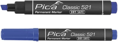 Pica 521/41-10 Permanent Marker - Beitel - Blauw - 2-6mm (10st)