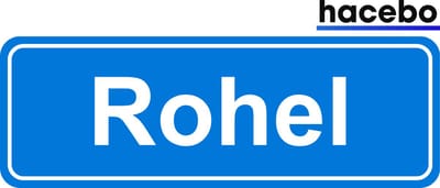 Hacebo - Plaatsnaam Sticker - 29x10 CM - Rohel sticker - Verkeersborden sticker - grappige cadeaus - Rohel