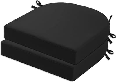 Stoelkussen Set - Zitkussen Tuinstoel - Comfortabel Zitten - Waterdicht UV-Bescherming - 50 x 50 x 8 cm - Zwart