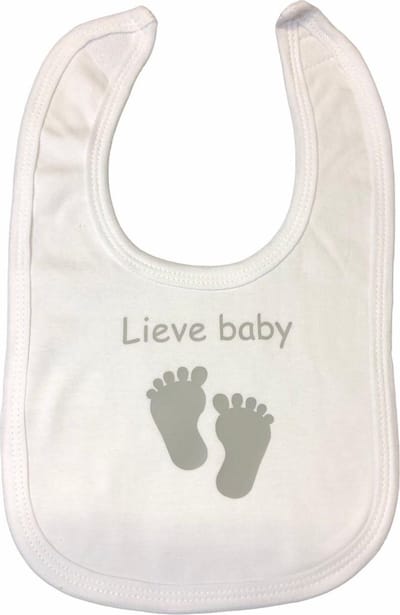 Soft Touch Slabber Lieve Baby Jongens 33 Cm Katoen Wit/grijs