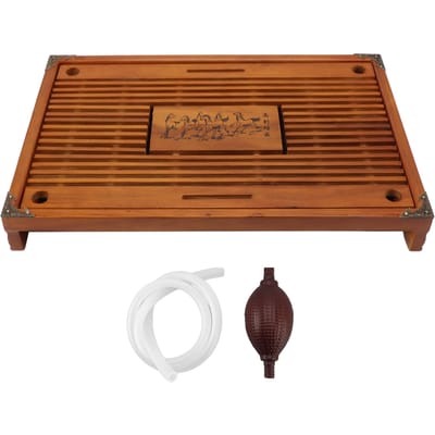 Eenvoudig Theeblad Lade Type Houten Drainage Wateropslag Gongfu Theetafel Set voor Thuis Zwart