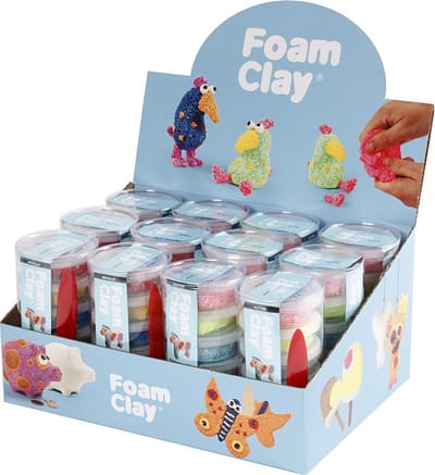 Foam Clay®, Blauw,groen,geel,oranje,rood,wit,neon Kleuren,paars,roze,metallic Kleuren, 12 Set