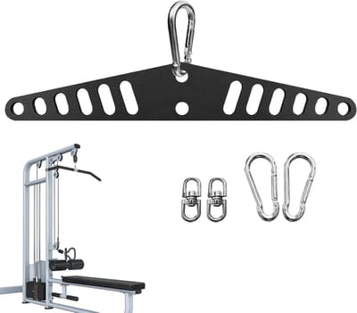 Kabelmachine Bevestiging - Stalen Katrol Adapter - Kracht Training - Precisie Hoek Aanpassing - 38 cm Lengte - Zwart