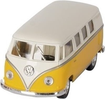 Modelauto Volkswagen T1 two-tone - geel/wit - 13 cm - speelgoed auto schaalmodel - miniatuur model