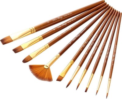 Finnacle - Finnacle's 10-deIige Kwasten en penseIen set: de must-have voor hoby schilderen met acryI!