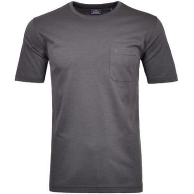 Ragman T-Shirt Softknit Uni Easy Care Round Neck Breast Pocket Dark Slate / male