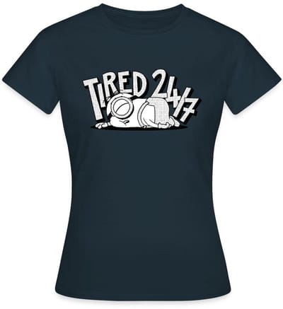 Minions Stuart Tired 24/7 T-Shirt Dames