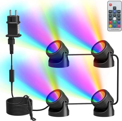 RGB Onderwaterverlichting voor Vijver en Tuin, IP68 Waterdicht, Inclusief Afstandsbediening, Ideaal voor Zwembad en Landschapsverlichting