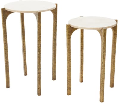 Light & Living - Bijzettafel KANAE - Ø45x64cm - Bruin - Set van 2