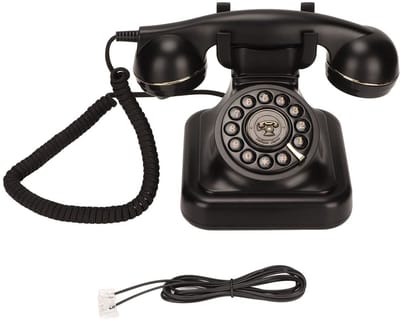 Dailygoods- Vaste Telefoon Retro Ontwerp - Ouderwetse Schijfknop - Plug-and-Play - ABS Materiaal - Hoog/Laag Volume - Vintage Bureautelefoon