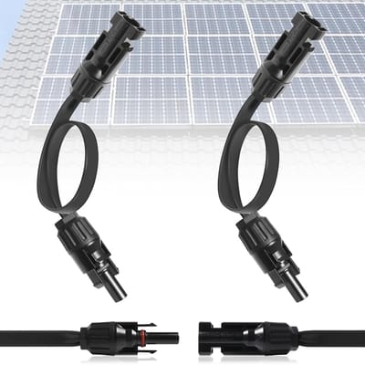 2 Stuks Zonne-energie Kabel 6mm² Vertind Koper voor Zonnepanelen en Balkonkrachtcentrale