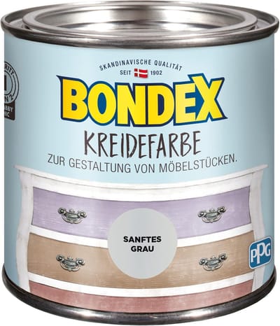 Bondex 386519 Krijtverf Zacht Grijs 0,5 L voor 6 m² - Verzorgt en beschermt hout - Eenvoudig aan te brengen - Voor alle houtsoorten binnenshuis