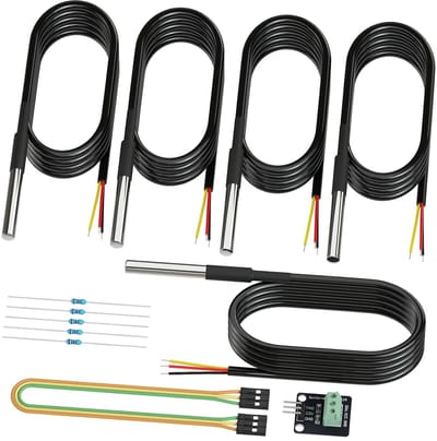 Temperatuursensoren - Waterdichte Sonde - DIY Projecten - Hoge Nauwkeurigheid - 5 Stuks - Roestvrij Staal