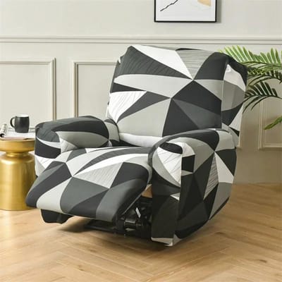 4 stuks/set Split Fauteuilhoes Geometrische Prints Relaxfauteuil Bankhoes Lazzy Boy Relax Stretch Bankhoes voor Woonkamer Thuis