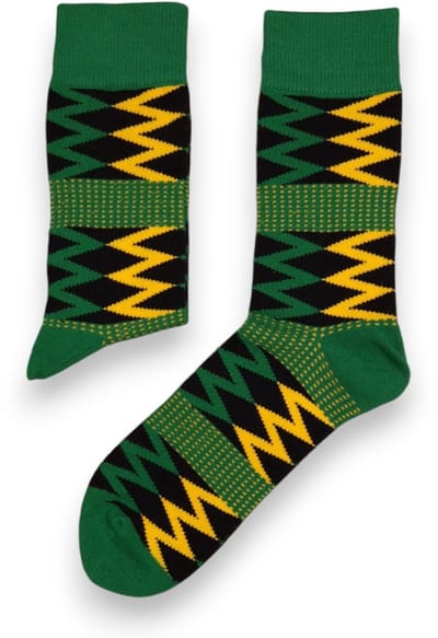 Afrikaanse sokken / Afro sokken / Kente sokken - Groen Zwart - Afrika print kousen / Happy Colorful Socks / Vrolijke sokken Maat 41-46