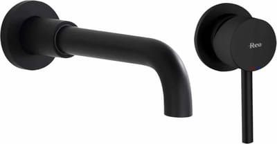 Rea Lungo Long Black + Box - Inbouw Wastafelkraan - Zwart
