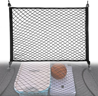 Dailygoods- Cargo Net - Verstelbaar Opbergnet - 60 x 40 cm - Elastisch Nylon - Bagagenet Auto - Kofferbak Organizer - Veilig Rijden
