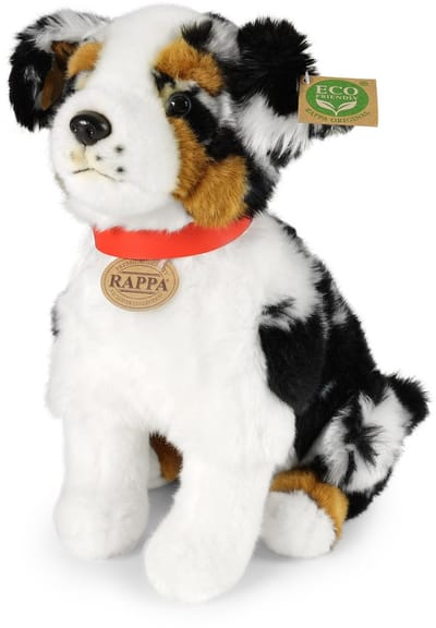 Rappa ECO knuffel Australische Herder zittend 35 cm - realistische knuffel van recyclede PET flessen