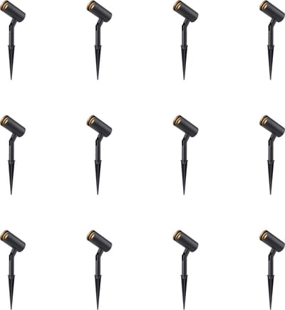 FastFix LED Tuinspots met snoer en stekker - Draaibaar en kantelbaar - 42 cm - Zwart - 12 stuks - Tuinspot - Tuin spots - Garden lights - Prikspot - Prikspots buiten - Gu10