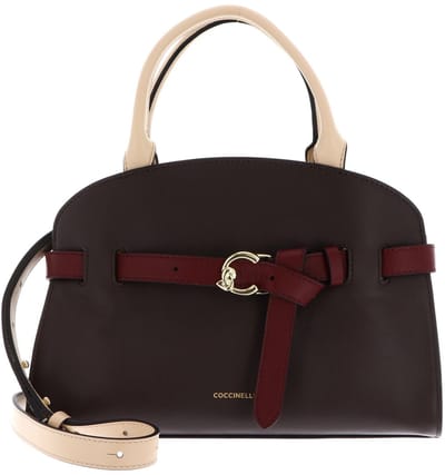 COCCINELLE Leren handtas schoudertas Sabine Handbag Brunette / Betulla / Ribes donkerbruin