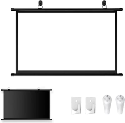 Projectiescherm Handmatig - Beamer Scherm - Thuisbioscoop Creëren - Zelfnivellerend Beeld - 72 inch - Wit