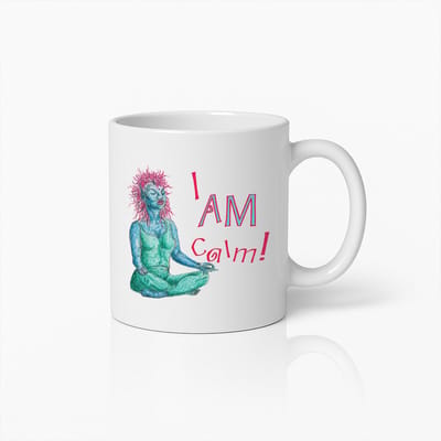 330ml I Am Calm Grappige Yoga Koffiebeker – Eigenzinnig Mindfulness Cadeau voor Meditatie en Stressvermindering