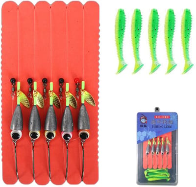 Dailygoods- Karperhaken Set 5 Stuks - Gebogen Haken - Visgewicht - Vistuig met Opbergdoos - Duurzaam Koolstofstaal - Sterke Treksterkte - Vislijnset
