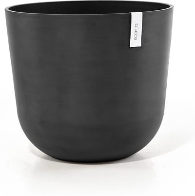 Ecopots Oslo 55 - Dark Grey - Ø55 x H48,5 cm - Ronde donkergrijze bloempot