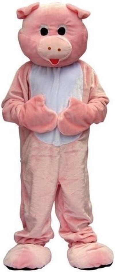 Faram Party - Dierenpak - Luxe pluche varken verkleed kostuum - roze - volwassenen