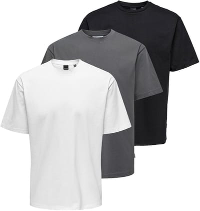 Only & Sons Heren t-shirt 3 pack Onsfred