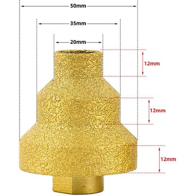 Diamantgesoldeerde Meerlaagse Conische Ruimer Natte en Droge Bewerking Tegel Marmer Trimgereedschap Beton Afschuinmachine met 10mm goud