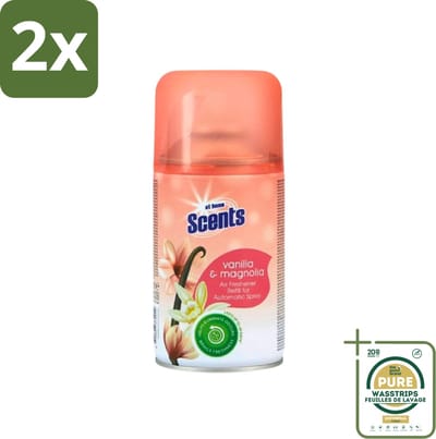 At Home - Scents - Navulling - Vanille - Spray - 250 ml - Voordeelverpakking - 2 stuks - Huisgeur - Spray navulling